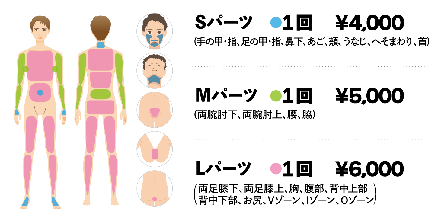 パーツ脱毛のサービス